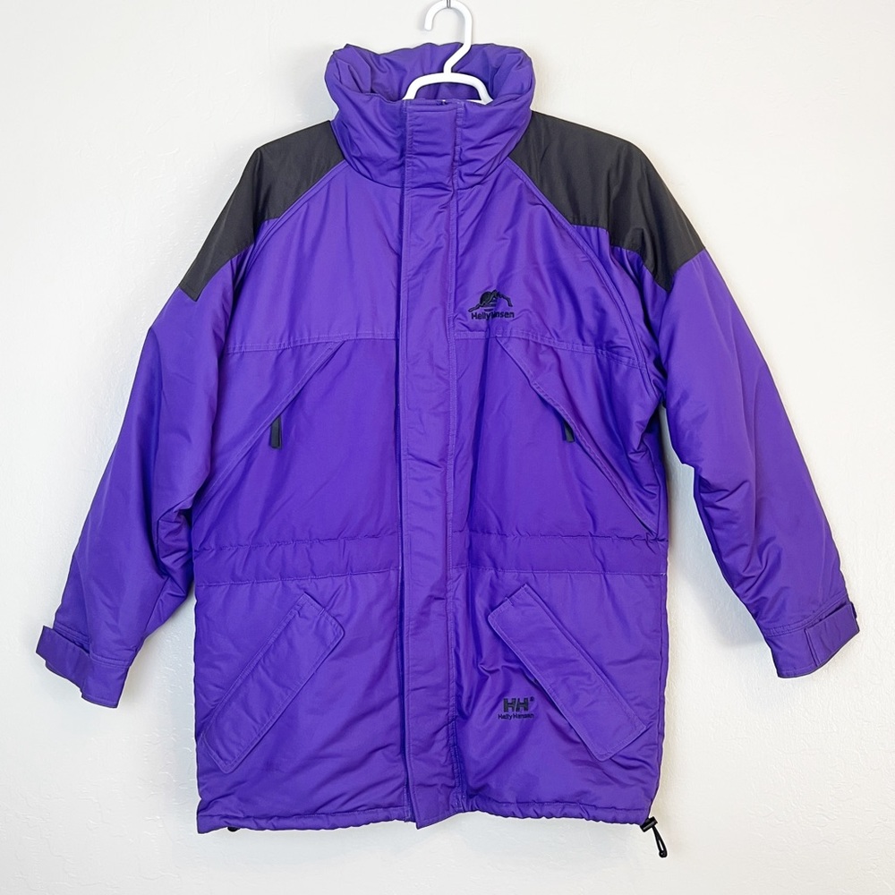 ✖️SOLD✖️•HELLY HANSEN• Purple/Black Parka Winter Coat Unisex - Picture 1 of 15